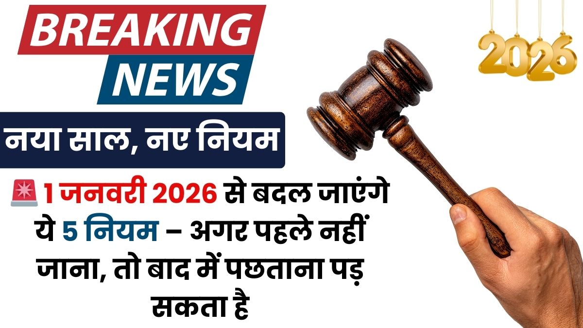 1 जनवरी 2026 से बदलने वाले 5 बड़े नियम – आम आदमी पर असर